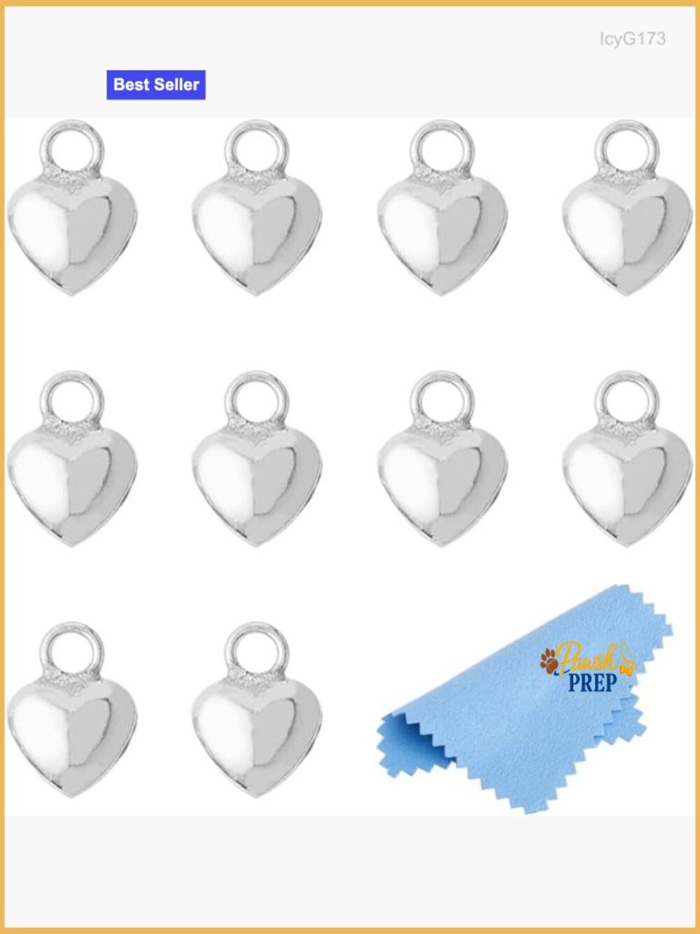 10pcs 925 Sterling Silver Heart Charms - Diy Jewelry Making Pendants